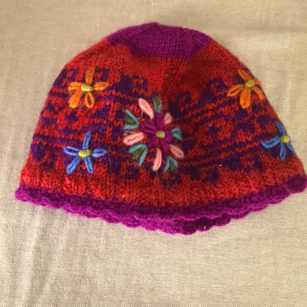 Handmade, fleece lined wool hat.  NWOT